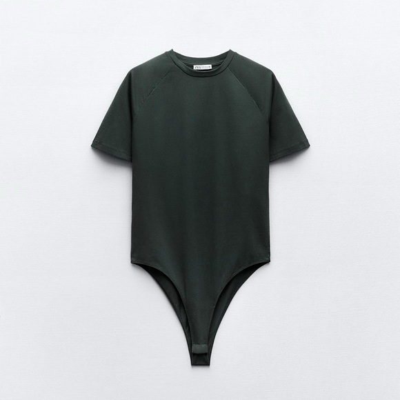 Zara Tops - NWT Zara dark green body suit